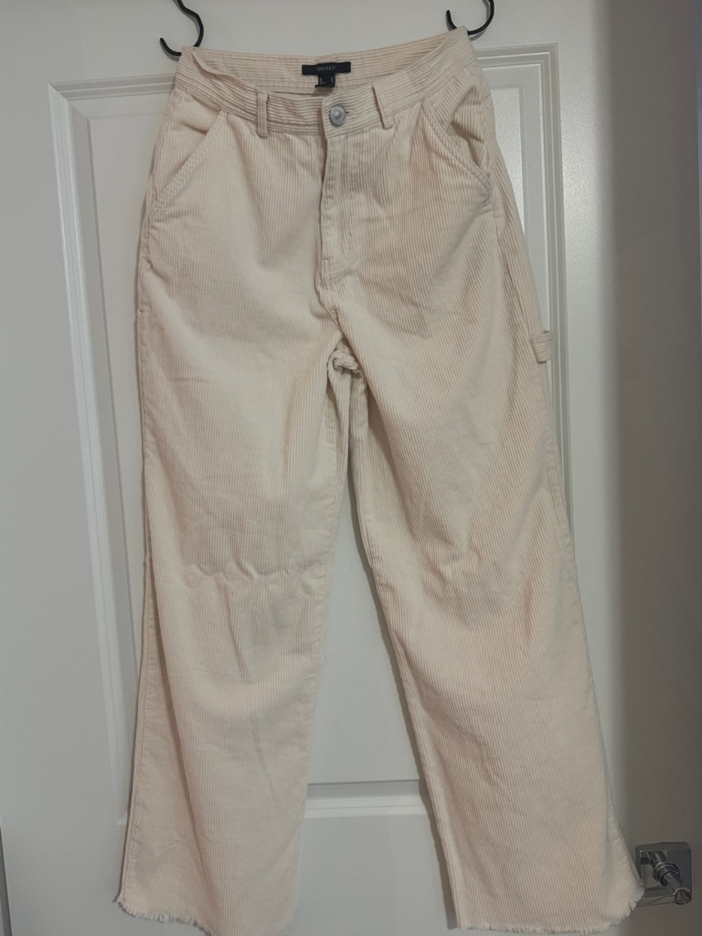 Forever 21 Cream Corduroy Pants Relaxed Fit